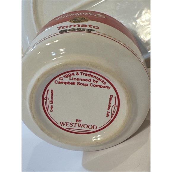 Vintage Campbell's Tomato Soup Cup Mug and Plate Tray Set Westwood 1994 - Picture 11 of 13